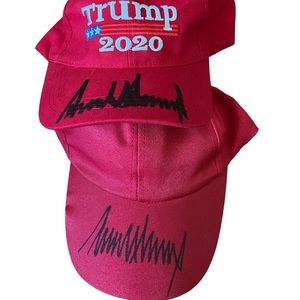 Trump Signed Hats lot of 2